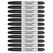 Sharpie Twin-Tip Permanent Markers, Ultra Fine and Fine Point, 12-Count (Black)