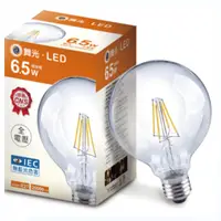 在飛比找松果購物優惠-【舞光】LED E27 6.5W 黃光 G95 小珍珠燈絲燈