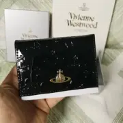 Vivienne Westwood wallet tri-fold clasp orb leather black