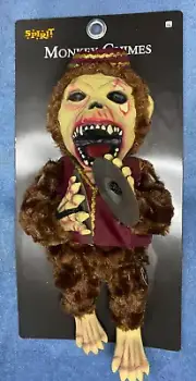 Monkey Chimes Animated Spirit Halloween Possessed Doll Haunted Prop W/Cymbals VG