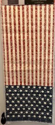 LAUREN RALPH LAUREN TABLE RUNNER 14 X 72 (1) RED WHITE BLUE FLAG100% COTTON NWT