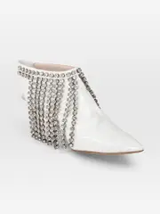 White Patent Point Toe Heels
