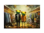 Shopping Frog Canvas Print
