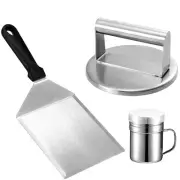 Barbecue Tool Set Spatula Turner Burger Patty Press Spice Pot Griddle Accesso...
