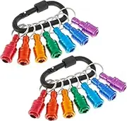 14Pcs Drill Bit Holder Aluminum Alloy 1/4 Inch Hex Shank Drill Bit Keychain Colorful Quick Change Drill Bit Extension Bar with Buckle for Impact Tips Screwdriver Drill Bits