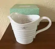 Portmeirion Sophie Conran White Ceramic Measuring Jug Pitcher 4 Cups New in Box