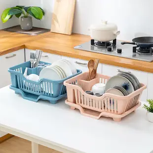 風格碗架塑料餐具瀝水籃水槽置物架廚房收納盒碗櫃用品 (2.1折)