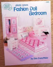 American School of Needlework Plastic Canvas Booklet "Fashion Doll Bedroom"