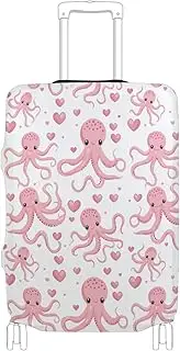 [Joisal] Pink Octopus Suitcase Protector Cover Elastic Luggage Sleeve, Travel Accessories, Pink Octopus, XL 29-32 in