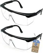 [WOOLIKE] 2-Pack Safety Glasses with Anti-fog lens Protective Eyewear Adjustable Frame Safety Glasses