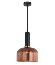 Valencia Dome Copper Painted Ribbed Glass Pendant