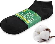 [Hot Feet] Men Thin Cotton No Show Summer Socks - 5 Pack Low Cut Moisture Wicking Lightweight Socks, Light Ankle Footie