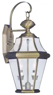 Livex Lighting 2261 Georgetown 2 Light 20-3/4" Tall Outdoor Wall - Brass