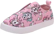 [JOSMO] Girl's Unicorn and Stars Prints Low Top Casual Canvas Sneaker Tennis, Stars Multi