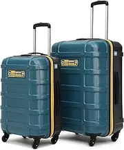 [uppercase] Cargo Trolley Bag Set of 2 (S+M) Cabin & Check-in Hardsided LuggageSecure Combination Lock Scratch-Proof Surface Mesh ConviPack Suitcase for Men & Women 2000 Days Warranty, Teal, M, Luggage