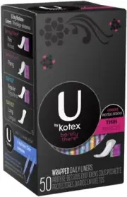 U by Kotex Barely There Ultra Thin Sanitary Napkin 50 Count Everyday Liners