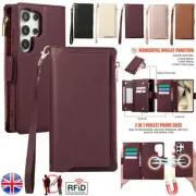 Magnetic Crossbody Wallet Phone Case For Samsung S24 S23 FE S22 S21 S20 Ultra