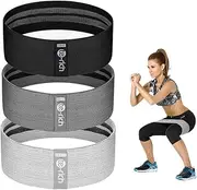 Te-Rich Resistance Bands for Legs and Butt, Fabric Workout Bands, Women/Men Stretch Exercise Loops, Thick Wide Non-Slip Gym Bootie Band 3 Set for Squat Glute Hip Training