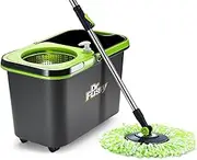 Dr Fussy 360 Degree Spin Mop Bucket System Microfiber Mop with Easy Wringer Bucket