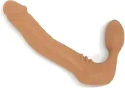 REALDOE ® More Strapless Strap-on Harness-Free Silicone Double Dildo (Without Vibrator) Extra Large Long Size in Cocoa Tan