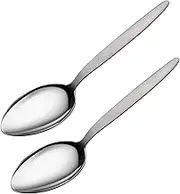 CURISEW 2-Pack Silver Stainless Steel 2 Tbsp Chef Spoon, 9 inch Big Spoon, Sauce Spoon Chef Kunz Spoon, Basting Spoon, Quenelle Spoon, Plating Spoons, Serving Spoons Stainless Steel, Cooking Spoon