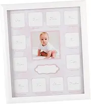Totority 12 Months Photo Frame Growth Record Photo Frame for Newborn Pink Edges for Boy Girl