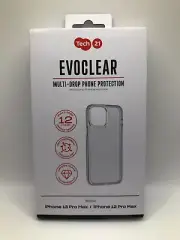 IPhone 13 Pro Max/12 Pro Max Tech21 Evo Clear Non-Slip Impact Case