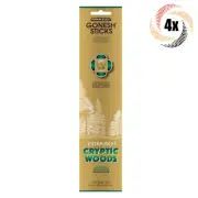 4x Packs Gonesh Extra Rich Cryptic Woods Incense Sticks | 20 Sticks Per Pack
