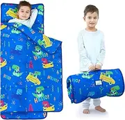 UOMNY Toddler Nap Mat With Pillow - Sleeping Bag for Boys and Girls, Kids Slumber Bag