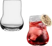 Stemless Martini Glasses Set of 2 Crystal Cocktail Glasses Creative Footed Drinking Glasses Cups Modern Glassware for Margarita Bartenders Mixed Drinks (gourd)