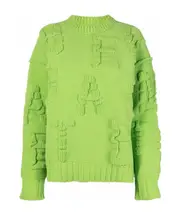 Bottega Veneta Alphabet Motif Ribbed-Knit Jumper S,XS,M Green