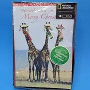 National Geographic 18 Giraffe Trio We Wish You A Merry Christmas Cards