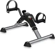 Under Desk Exercise Bike Pedal Exerciser, Fully Assembled Pedal Exerciser for Seniors, Foldable Mini Exercise Bike for Office Fitness with LCD Display, Peddler Exerciser for Arm & Leg Workout