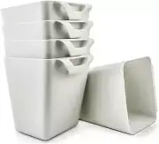 5 Pack White Hanging Cup Holders, Rolling Cart Accessories Hanging Pencil Holder