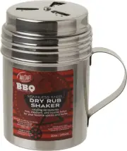 , 10 Oz, Silver Stainless Steel Dry Rub Shaker with Handle, 10-Ounce