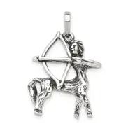 Sterling Silver Antiqued Sagittarius Zodiac Pendant