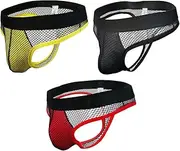 [Pouchsexy] 3-Pack Mens thongs Mesh Lace Sexy Underwear Sexy G-Strings See Through Thong man Bikini Pouch Underpants Breathable T-back