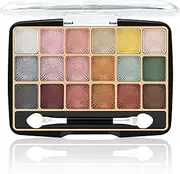 18 Colors Eyeshadow Palette,Shimmer Highly Pigmented Eye Shadow Palette with Applicator,Long Lasting Makeup Palette,Waterproof Blue Eyeshadow