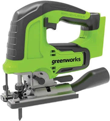 Greenworks 24V Brushless Jigsaw Skin with LED Light and Tool-less Blade Change