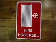 FIRE HOSE REEL SIGN, SMALL, NEW "PEEL AND STICK BACKING" NO FUSS!! EXTINGUISHER