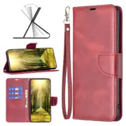 For Google Pixel 8 5G Case, Lambskin Texture PU Leather Wallet Cover, Red