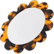 SHERCHPRY Portable Sunflower Mirror Vintage Acetate Compact Handheld Makeup Mirror for Small Round Design Lightweight User Friendly for Travel Ups