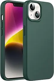 JETech Silicone Case for iPhone 14 6.1-Inch, Silky-Soft Touch Full-Body Protective Phone Case, Shockproof Cover with Microfiber Lining (Midnight Green)