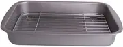 Grilling Tray with Rack for Oven Rectangular Nonstick Fish Roasting Pan Design for Easy Flipping for Baking Lobsters and Seafood Compact for Versatile Cooking
