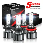 For Hyundai Veracruz 2007-2011 4PC LED Headlight High & Low Beam Bulb Combo Kit (for: Smart)