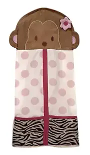 Carter's Jungle Collection Nursery Diaper Stacker, Pink/Lime/Brown/Tan