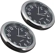 ULTECHNOVO 2pcs Car Sticker Digital Clock Adhesive Dashboard Quartz Clock Night Reading Accurate Timekeeping