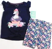 TOP/SHIRT & SHORTS--CYNTHIA ROWLEY--Girl 2 Pc Set Flutter Sleeve--SIZE XS/4--NEW