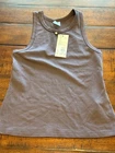 CALIA: Racer Rib Tank Dark Brown - Size XS