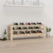 Solid Wood Wine Rack - Pine Bottle Storage Cabinet, 109.5 x 30 x 42 cm - Wooden Shelf Organizer, Kitchen Bar, Liquor Holder, Racks, Display Stand